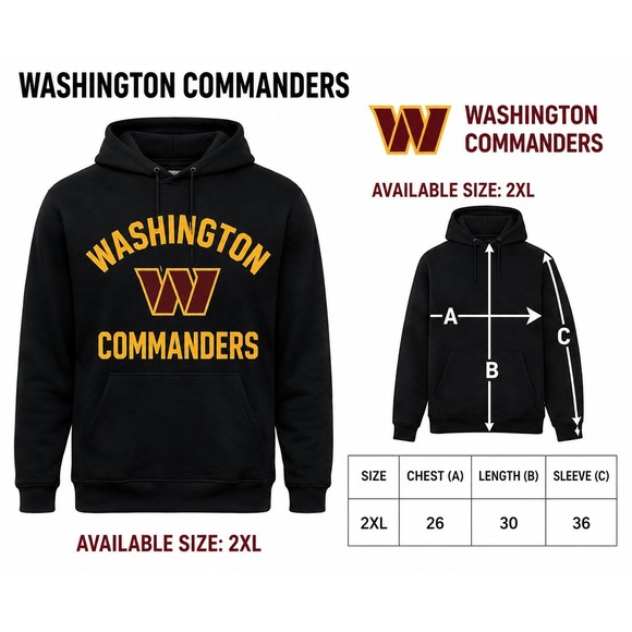 NFL Other - NFL TEAM APPAREL Washington Commanders JACKET Hoodie Xxl
